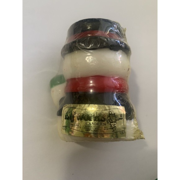Vintage Christmas Character Candles  Mini Santa Snowman 1960's sealed Elf Works - Picture 10 of 12